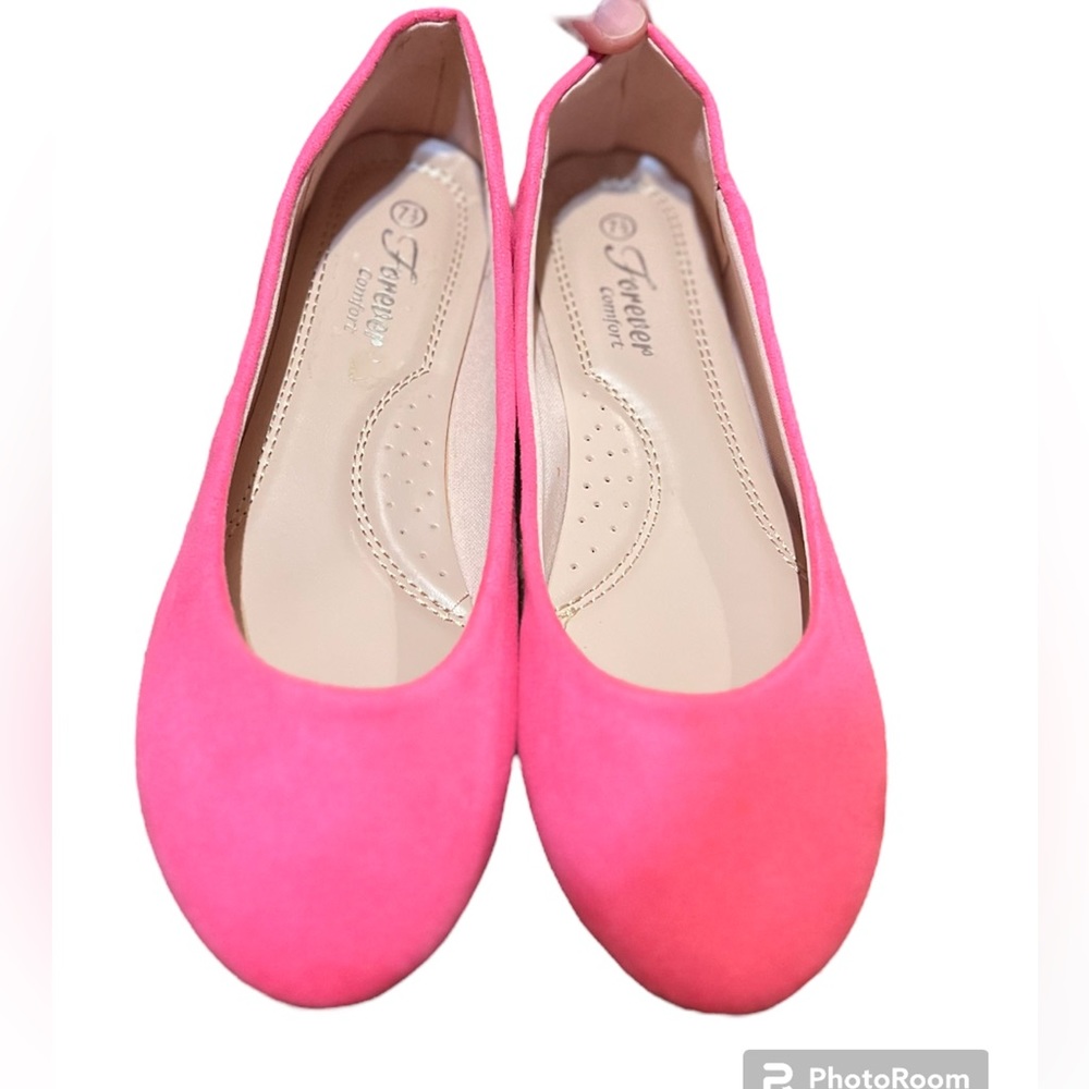 NWOT💖 HOT PINK BALLERINA SHOES! Forever 21 Brand! Women’s Size 7 1/2 🩷 - Picture 2 of 7